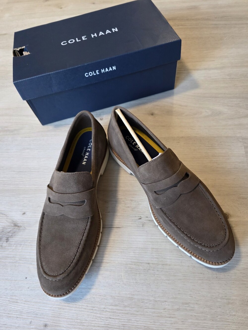 Cole Haan Flexgrand Penny Loafers C41635 Men's Size 13 Truffle Ivory